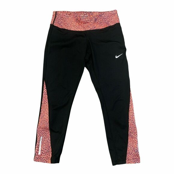 Nike Dri Fit Running Leggings Women's Size S Reflective Stretch Athletic Pants - Picture 1 of 12